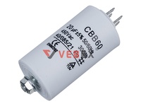 Конденсатор CBB60 20uF 450V (4 клеммы, с болтом), VEBEX